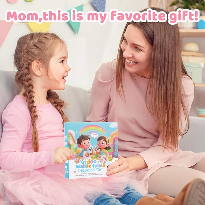 Video Walkie Talkies for Kids 2-Pack with Screen & Camera — Two-Way Video & Audio Communication, Rechargeable, Secure Private Connection, Fun Voice Effects, Ages 3-12, Ideal Birthday