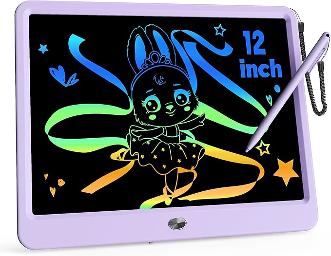KOKODI LCD Writing Tablet with Anti-Lost Stylus (Purple, 12 inch)