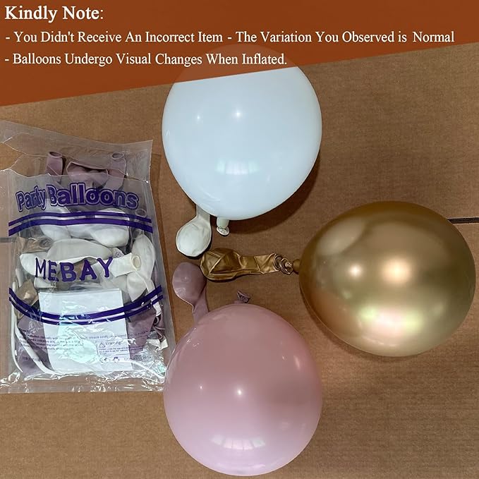 Pink White Gold Balloons Arch Kit, 155Pcs Dusty Pink Matte White Metallic Gold Balloon Garland for Birthday Bridal Baby Shower Wedding Confession Proposal Party Decorations