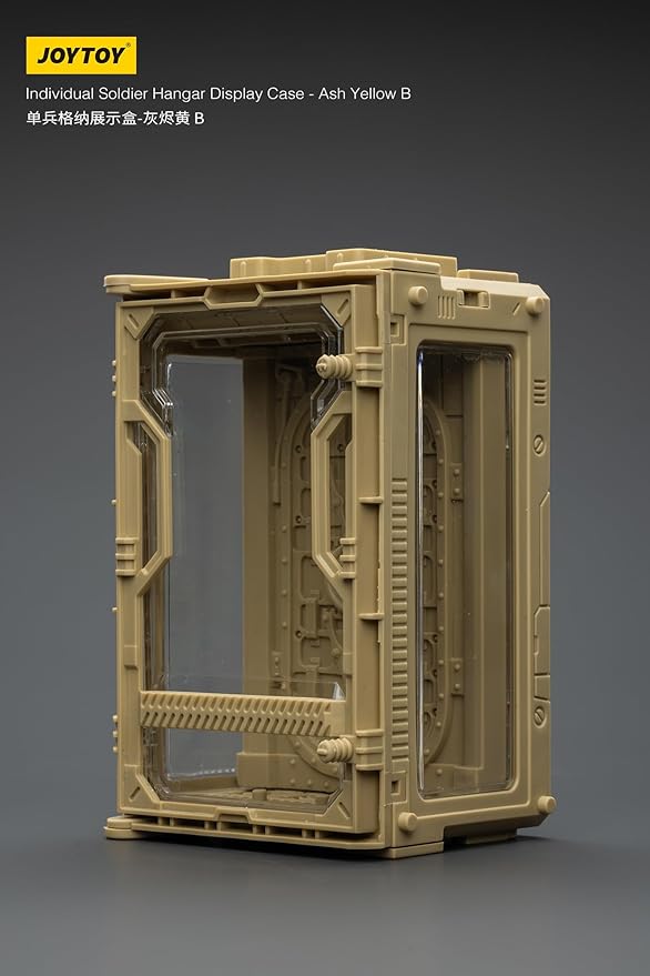 JOYTOY 5'' Display Box,Action Figures Display Case - Individual Soldier Hangar Display Case - Ash Yellow B - Dustproof Collectibles Box Ages 15+