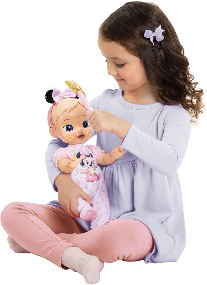 13-Inch Interactive Baby Doll – Magical Lights, Sounds, Music & Wand – Minnie-Inspired Nurturing Doll with Accessories – Multiple Skin Tones, Eye Colors – Ages 2 and Up