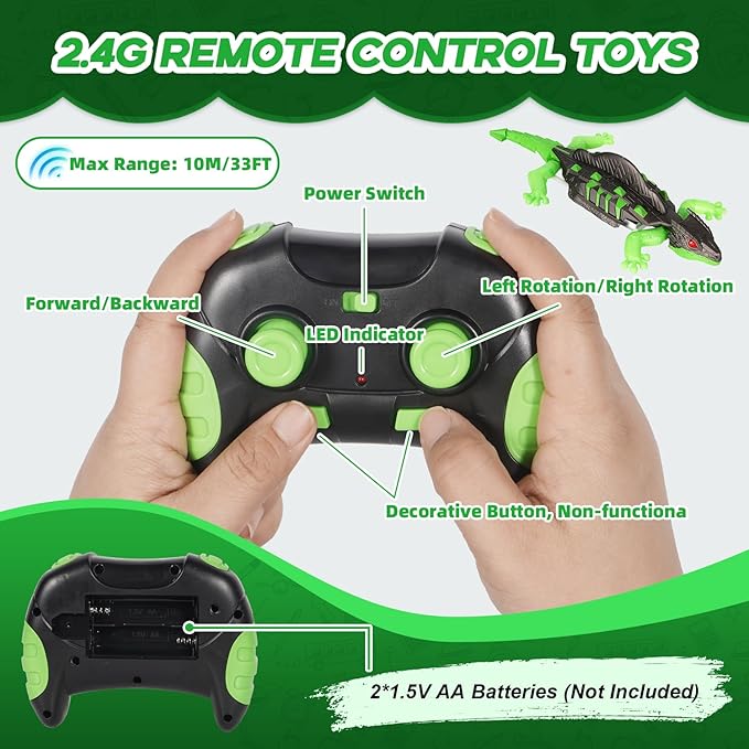 Wall Climbing Lizard, Electric Lizard Toy with Led Glowing Eyes, for Floor and Wall,for 3 4 5 6 7 8 9 10+ Year Old Boys Girls Teens