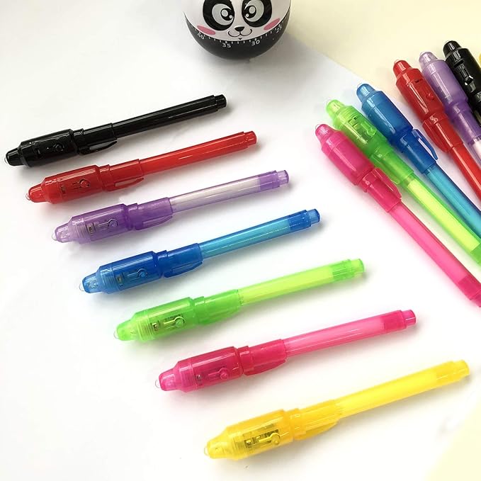 SCStyle Invisible Ink Pen 31Pcs Latest Spy Pen with uv Light Magic Spy Marker Kid Pens for Secret Message and Birthday Party,Writing Secret Message for Easter Day Halloween Christmas Party Bag Gift