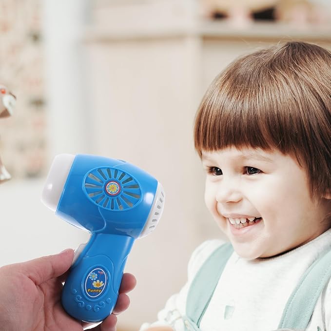 Garneck 1pc Kids Hair Dryer Toy Pretend Play: Battery Powered Mini Electric Styling Tool for Toddler Beauty Salon Role Play Educational Present