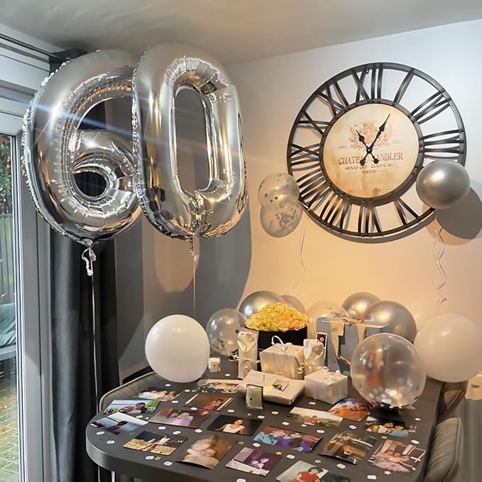 40 Inch 25th Birthday Balloons for Men, Mylar Self Inflating Silver 25 Balloon Number, Big Foil 2 & 5 Helium Balloons for Women 25 Year Old Birthday Party Decorations Women Anniversary Decor Supplies