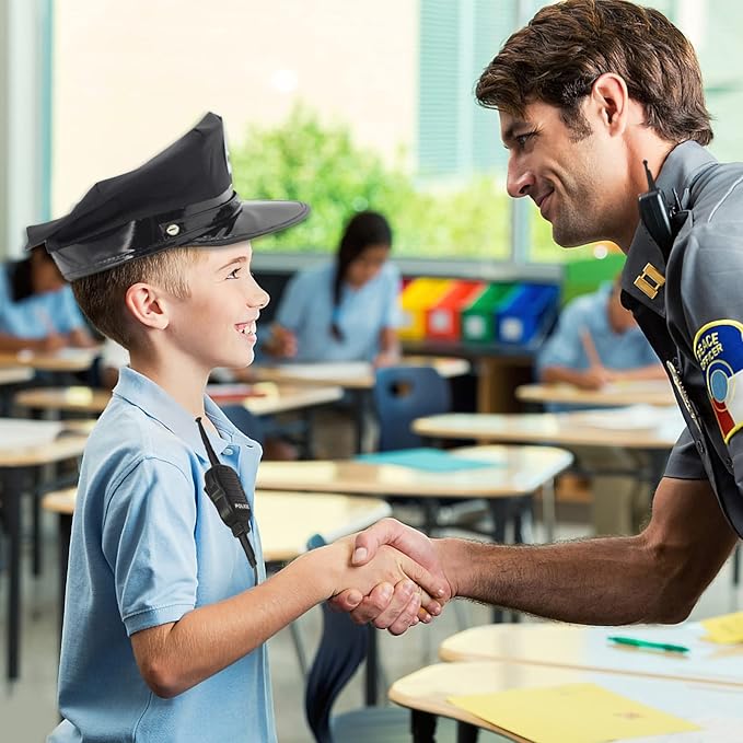 Police Accessories Kit Police Pretend Play Toys Set Hat Handcuffs Officer Costume for Halloween costume Accessories