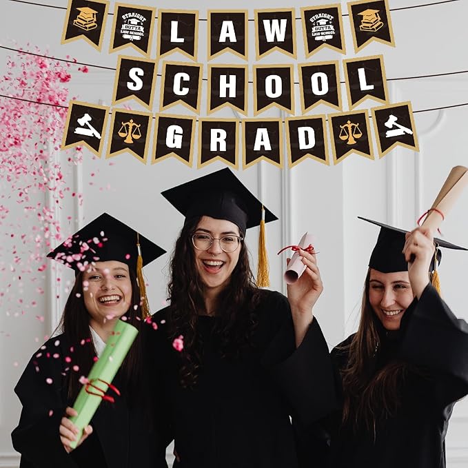 Law School Graduation Decorations 2026, Law School Grad Banner Hanging Swirls Class of 2026 Decorations for Lawyer Graduation Party Supplies