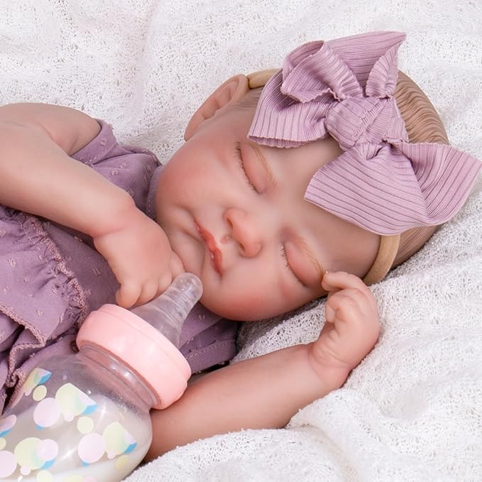 Aori Lifelike Reborn Baby Girl Dolls - Realistic 20-Inch Newborn Doll with Poseable Limbs and Feeding Kit, Weighted Real Life Reborn Baby Doll Gift Set for Seniors, Collectors and Kids 3+