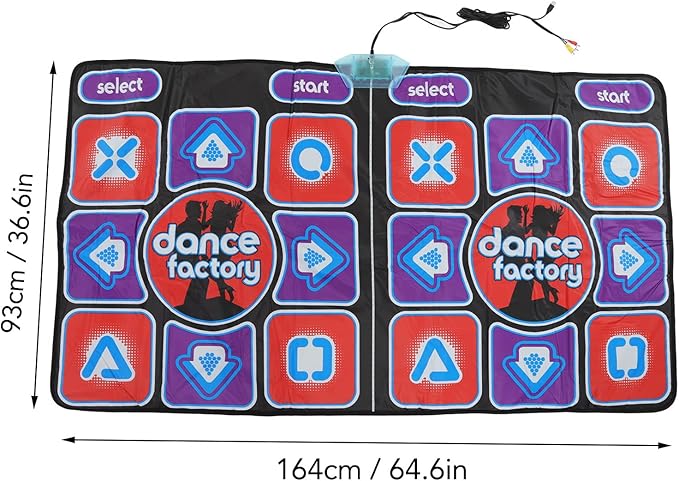 Dance Mat Touch Sensitive, Double User Dance Floor Mat with Music Connect TV, Portable PVC Material for Kids Adult Home Game