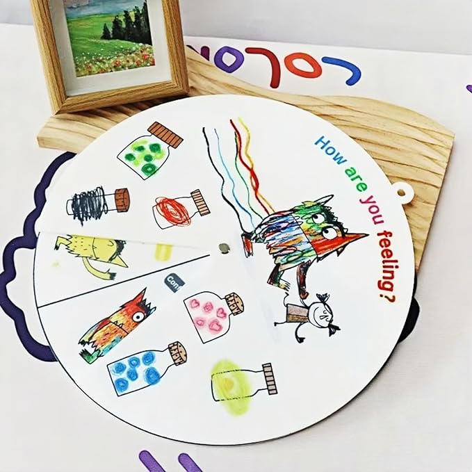 Felt Color Monster Emotion Wheel – Montessori Social-Emotional Learning Toy for Kids – Interactive Parent-Child Communication Tool & Classroom Emotional Education Game
