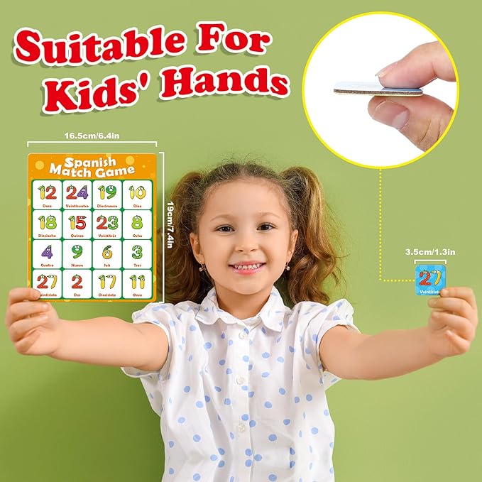 Spanish Alphabet Bingo Games,Letter/Number/Sight Word for Kindergarten,ABC and 123 Bingo Board Match Games for Kids 4-6,Learn Spanish Flash Cards,Toddler Educational Toys