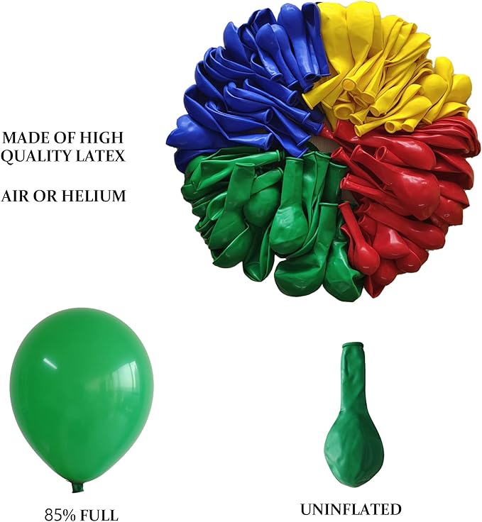 Cartoon Friends Birthday Party Supplies - 124 Pcs Cartoon Theme Balloon Garland Arch Kit, Red Blue Yellow Green Latex Balloon Arch For Friends Inspired Birthday Party Decorations