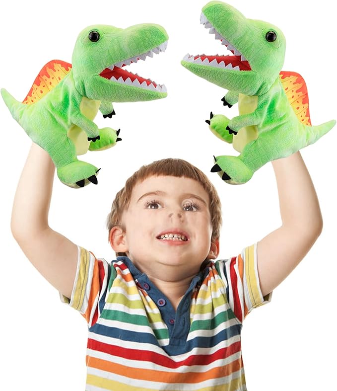 Dinosaur 10 Set Moderate Size Hand Puppets for Kids, Dinosaur Hand Puppets, Plush Puppet, Stuffed Hand Puppet, Dinosaur Toy, Puppet Story Toys, Dinosaur Toys for Kids
