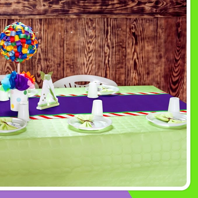6 Pcs Cartoon Table Runner Cartoon Birthday Party Supplies 1.08 x 6 ft Linen Table Cover Supplies for Birthday Party Decorations (Vibrant)