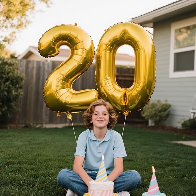 40 Inch Gold Balloon Number 0 Balloon,Jumbo Mylar Foil Helium Balloon for 10 20 30 40 50 60 70 80 90 100 2025 Birthday Digital Balloons for Birthday Party,Wedding Anniversary Party Decorations