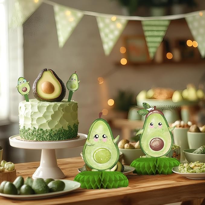 12 Pack Avocado Table Decorations - Avocado Party Decorations for Kids' Birthday and Baby Shower - Avocado Table Toppers
