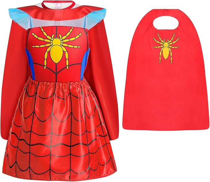 Jeowoqao Toddler Girls Dress up Costumes, Princess Dress Up Clothes for Little Girls, Kids Dress Up Pretend Play Set with Supergirl Princess Costumes Toy Gift for Girls Ages 3 4 5 6 Years