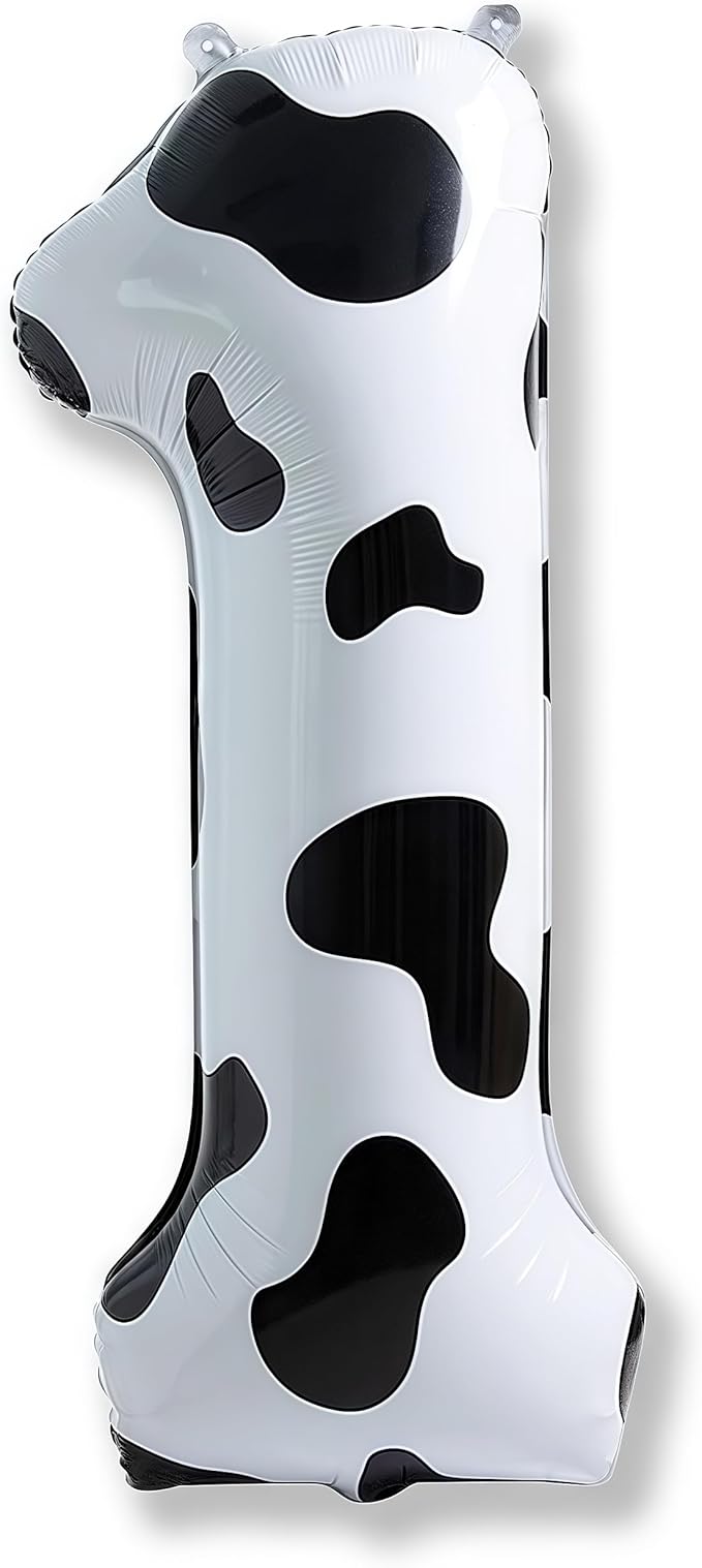 Cow Print Number 1 Balloon, 40 Inch, Self Sealing, Aluminum, Unisex, Birthday Decoration Supplies