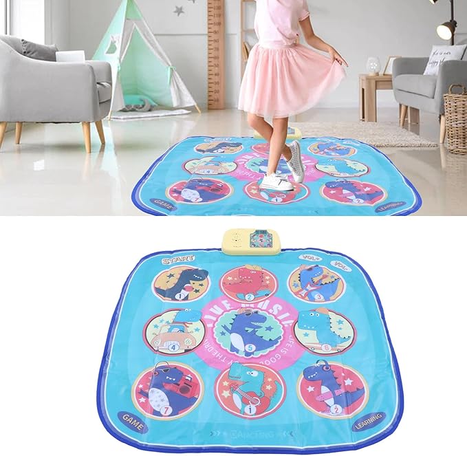 Dance Mat Foldable Music Challenge Levels Dinosaur Electronic Dance Pad for Children Toddler