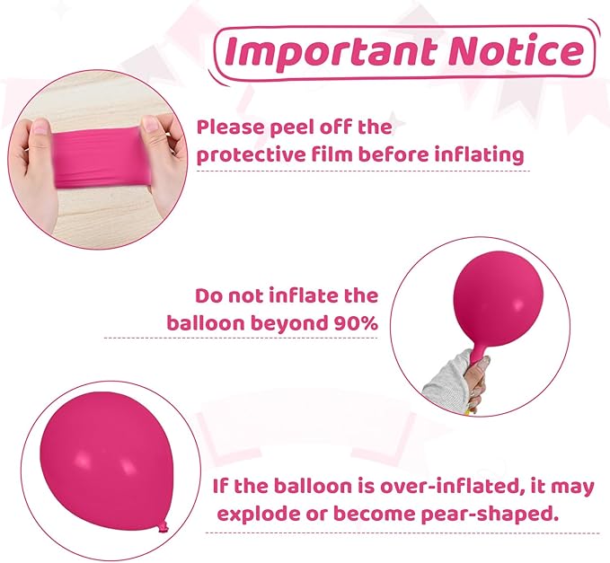 Pink and Black Balloons, 60Pcs 12 Inch Hot Pink Light Pink Black Confetti Metallic Pink Party Balloons for Girl Birthday Theme Party Wedding Engagement Bachelorette Bridal Shower Decorations
