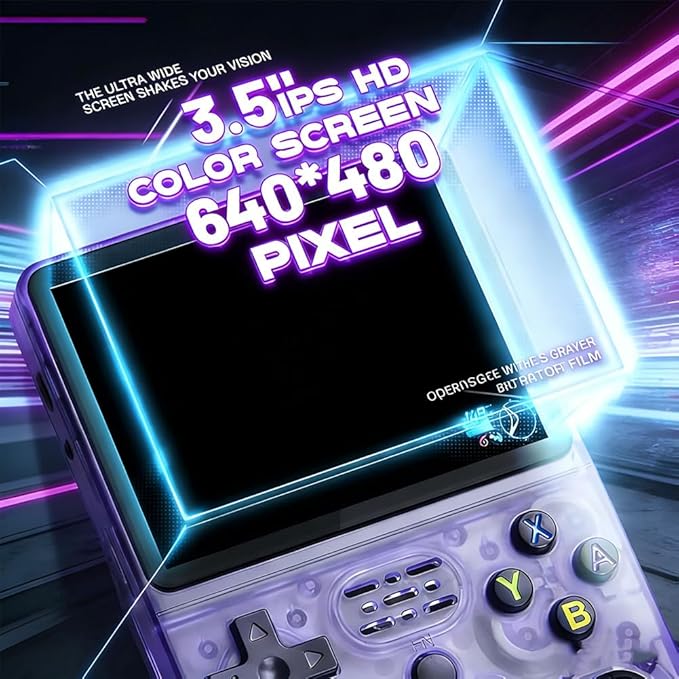 RETROBOY - Retro BOY Play Game Handheld Game Consoles, 3.5-in 4K HD Screen, 3500mAh Battery Long Battery Life, Open Source Games Player, Built-in 64G/128G (Orange, 64, GB)