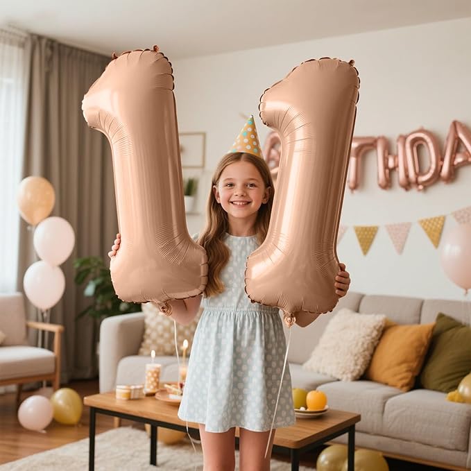 40 Inch Caramel Balloon Number 1 First Birthday Jumbo Mylar Foil Helium Balloon for 10 21 31 Birthday Digital for Birthday Party Wedding Anniversary Party Decorations