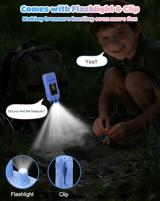 Walkie Talkies for Kids, 2 Pack Rechargeable Video Intercom Kids Walkies Talkies, Indoor Outdoor Toys Gifts for Family Games, Outside, Camping, Hiking for Boys Girls Ages 3-6(Green+Blue)