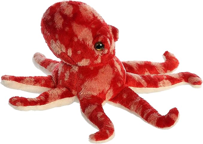 Aurora® Adorable Mini Flopsie™ Pacy Octopus™ Stuffed Animal - Mini Companions Ready for Playful Adventures - for Kids All Ages, Toddlers, Adults, and Families - Red 10 Inches