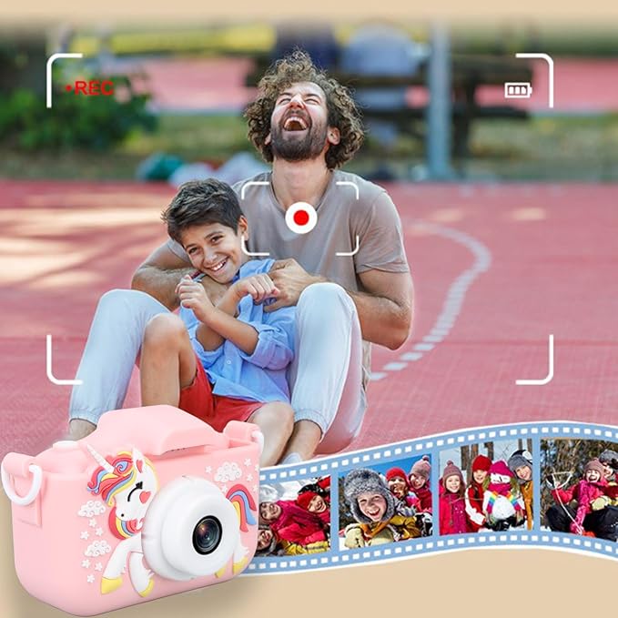 Kids Digital Video Camera, Kids Camera Toys, Digital Video Camcorder Camera for Boys and Girls Toddler (Pink)