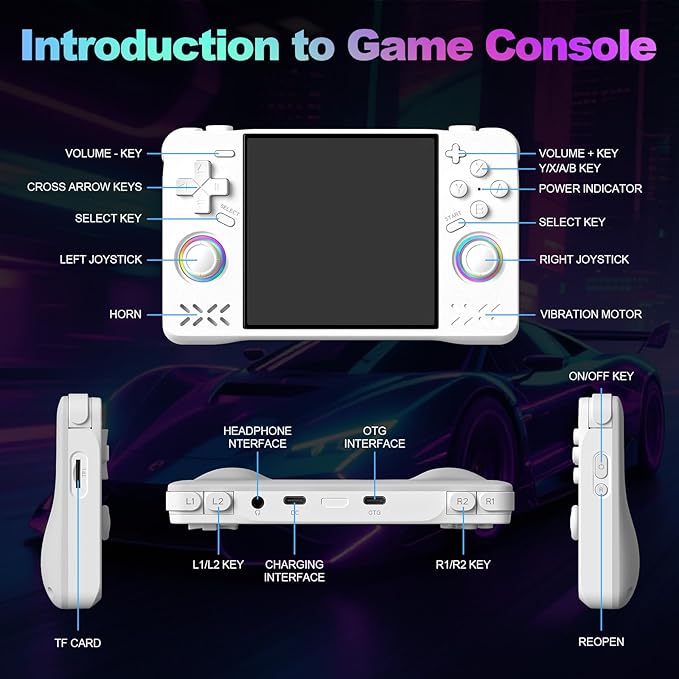 XF40H Retro Handheld Game Console, 4.0 inch HD Screen, Linux 64-bit System, 18000+ Classic Games, WiFi Multiplayer-Pocket Video Gaming(Black)