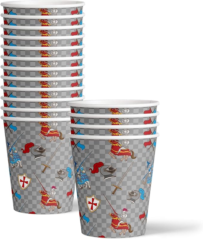 Medieval Knight Castle Birthday Party Supplies Set Plates Napkins Cups Tableware Kit for 16