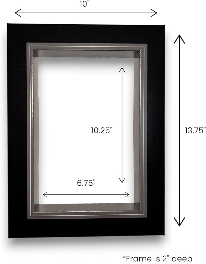 Black Shadowbox Frame – USA Made Showcase for Figurines, Collectibles, Comic Books, Actions Figures, Toys – Lightweight & Durable Corrugated Display Case with Optional Shelves (2 Pack)