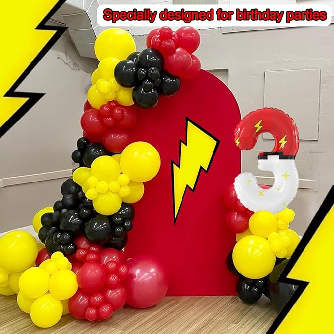 40 Inch Giant Red and White Cartoon Theme Number Foil Balloons - Large Number 3 Balloons Animation for Kids' Birthday Anniversary Party Decorations Supplies (Numbers 0-9 Available)