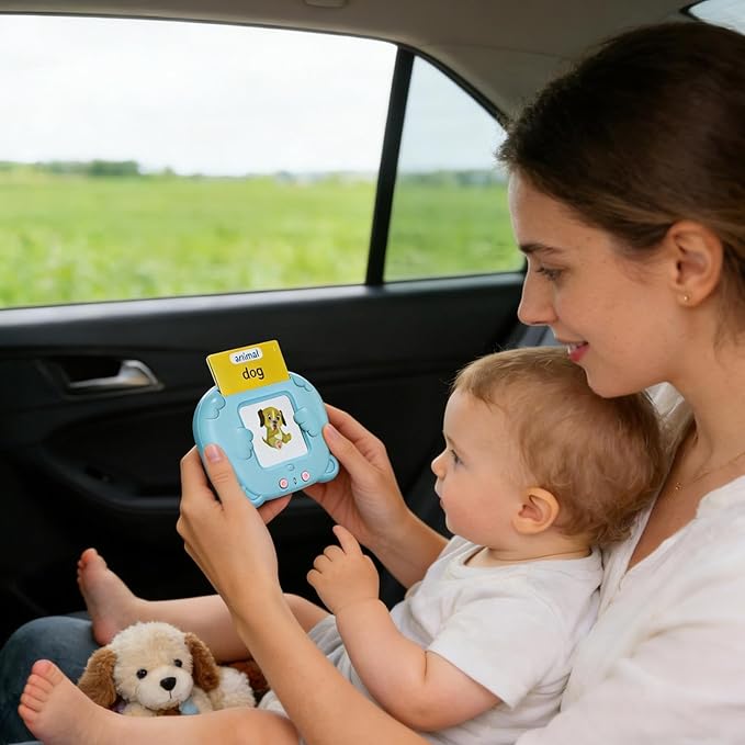 Educational Flashcard, Talking Sensory Activities, 112 Cards, Kids Learning Set, Preschool Kindergarten Cards, Interactive Teaching Tool, for Travel Home Car Airplane