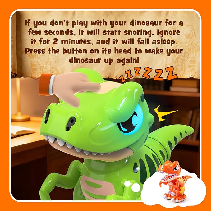P&C Remote Control Dinosaur Toys for Kids Rechargeable Robot Velociraptor Toy with Spraying,Sound Effects,Dancing,RC Dino for Boy&Girl 3-12 STEM Gifts for Kid