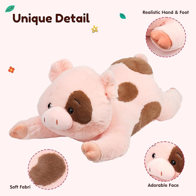 Pig Stuffed Animal, Giant 32" Stuffed Piggy, Large Soft Plush Pig Toy Birthday Holiday Party Gifts for Kids Girls Boys