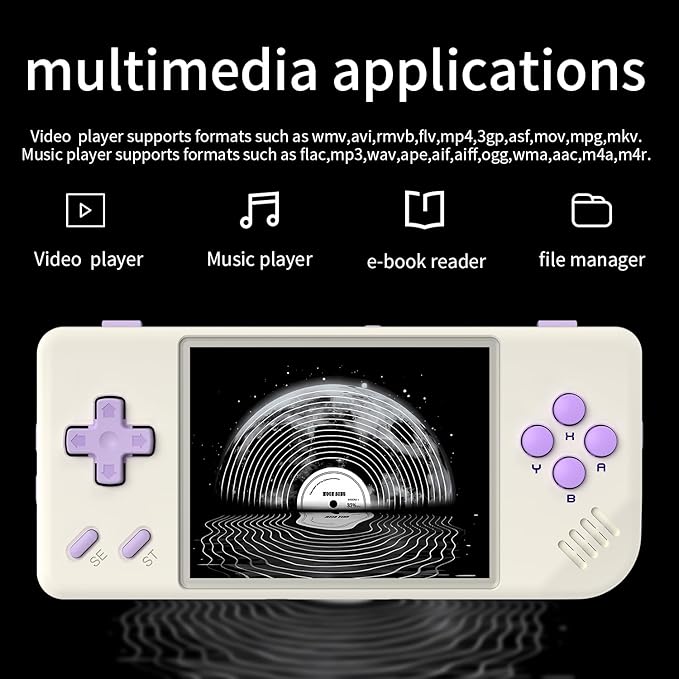 RG28XX Retro Handheld Game with Linux System, 2.83 Inch IPS Screen Built-in 64G TF Card 5516 Games Support Multimedia Application and TV Output(Beige White)