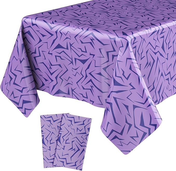 2 Pcs Birthday Party Decorations Plastic Cute Birthday Tablecloth 108 x 54 Inches Disposable Rectangle Tablecover for Boys Girls Kids Baby Shower Party Supplies (Kpop Style)