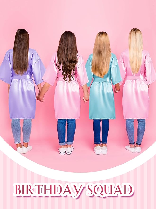 Sintuff 24 Pcs Sleepover Party Supplies for Girls 6 Spa Robes for Girls Slumber Party 6 Tote Bags 6 Headbands 6 Spa Masks