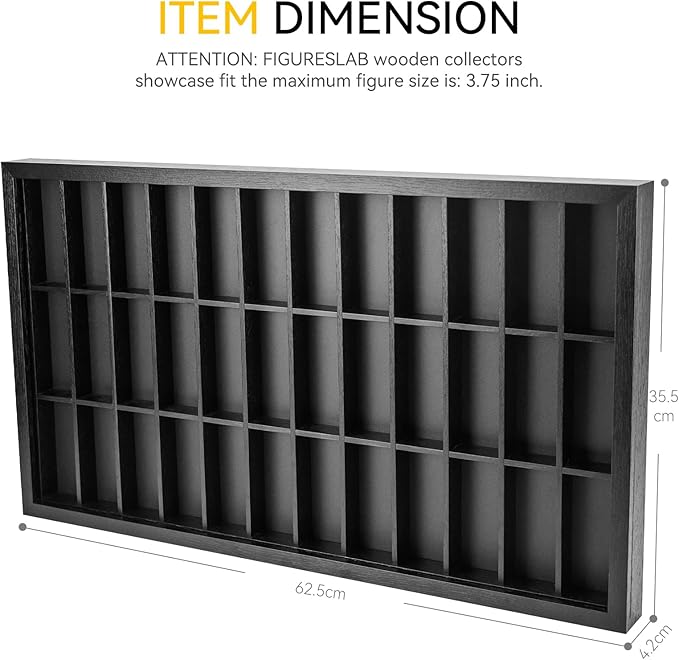 3.75 inch Figure Collectors Showcase, Display Frame Case for Action Figures, Dustproof Cabinet Box for Collectibles, Compatible with Star was/ Gi Jeo Classified Series, 24.61" X 1.65" X 13.98"