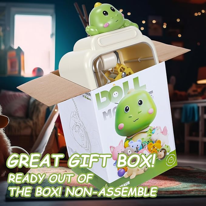 Cartoon Claw Machines for Kids 36 Prizes Age 6+ Mini Vending Machines with Music for Kid with Plush Toy Christmas Birthday Thanksgiving Girls Boys Gifts(Dinosaur)