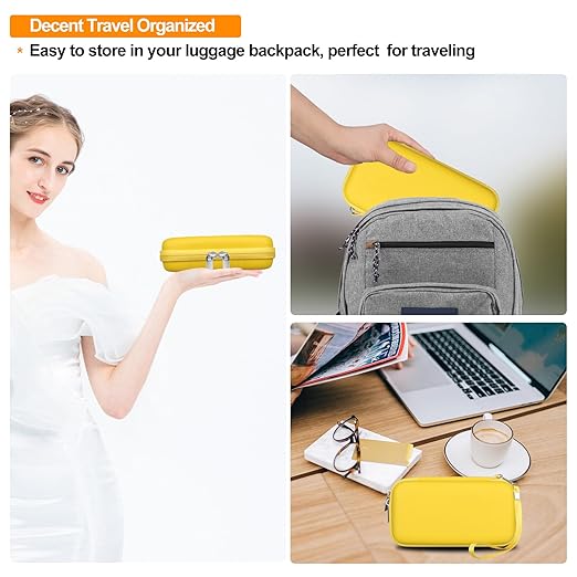 Elonbo Carrying Case for TaddToy/WELLST·G/Beijue/FAMILY POCKET/CCTU/X- JOYKIDS/GREENCREEK/Beico/KAVOYI/GuaiyeyeAP/TEBIYOU Handheld Game Console, Portable Electronic Gaming Player Bag, Yellow