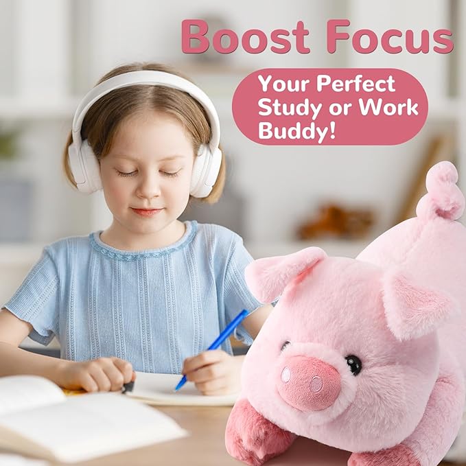 Pig Weighted Stuffed Animals - 12 Inch 1.0 Pounds Weighted Plushies Pig - Small Plush Stuffed Animals Pillow - Cute Plush Toys Gifts for Kids & Adults