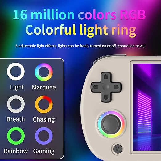 RG40XX H Retro Handheld Game Console RG40XXH Portable Gaming Console with 4'' IPS Screen Linux System Built-in 64G TF Card Preloaded Games 5000+ RG40XX H Supports 5G WiFi Bluetooth 4.2 Grey
