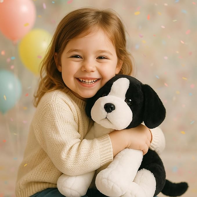 Black White Beagle Sheepdog Border Collie Stuffed Animals Dog Puppy Plush Toys for Kids Boys Girls Baby Birthday Easter