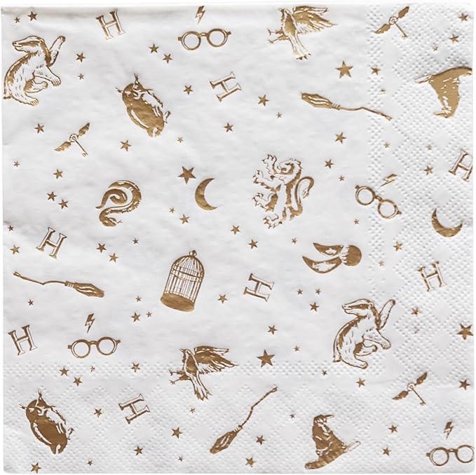 Harry Potter Paper Napkins - Hogwarts House Large Paper Napkins | Harry Potter Party Supplies | Table Decor | Gifts for Birthdays, Christmas, and Holidays | 24 Pack (6.5")