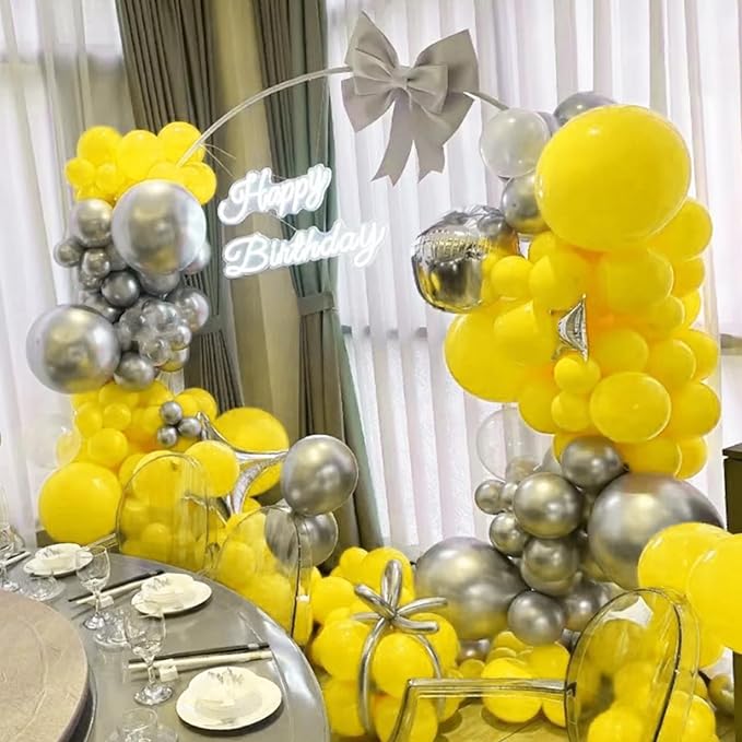 134Pcs Yellow Balloons Different Sizes 5 10 12 18 Inch Yellow Balloon Garland Arch Kit, Latex Balloons for Birthday Wedding Baby Shower Party Decorations.