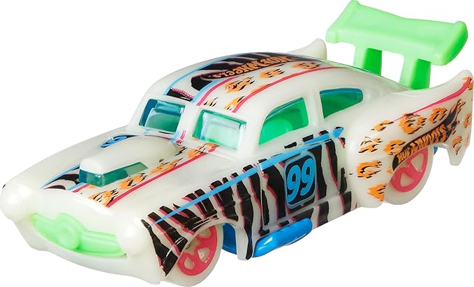 Hot Wheels Toy Monster Trucks 10-Pack of Glow-in-The-Dark 1:64 Scale Vehicles, GITD Set of 5 Trucks & 5 Cars, Play Vehicles for Kids & Collectors
