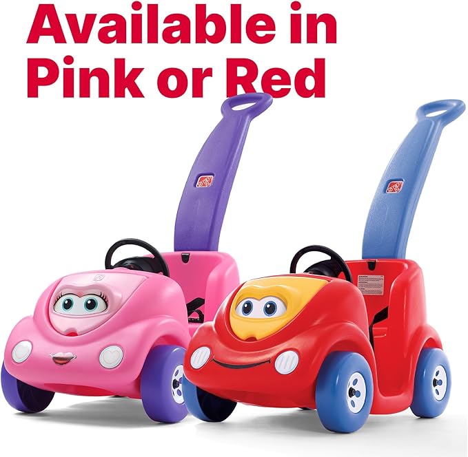 Step2 Push Around Buggy Kids Push Car, Ride On Car with Seat Belt and Horn, Toddlers Ages 18 Months - 3 Years Old, Max Weight 50 lbs., Easy Storage, Ideal Stroller Substitute, Red