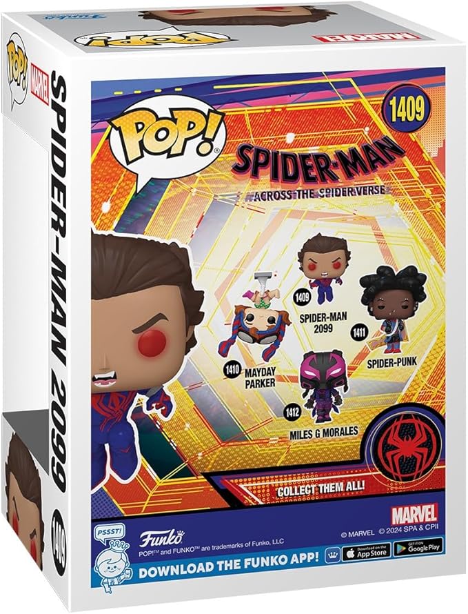 Funko POP! Marvel: Spider-Man Across The Spider-Verse - Spider-Man 2099 - Unmasked - Collectable Vinyl Figure - Gift Idea - Official Merchandise - for Kids & Adults - Movies Fans